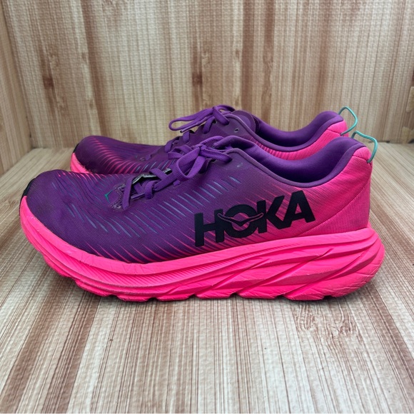Hoka Women's Athletic Shoes in Purple and Hot Pink - Picture 7 of 13